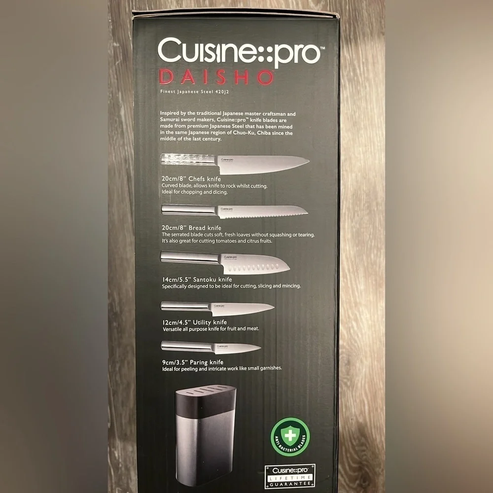🆕 Cuisine::pro® Daisho™ Nara - Japanese Stainless Steel 6 Piece Knife Block Set